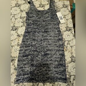 NWT Emerald Sundae navy blue/silver Sheath Mini Dress Sweetheart Neckline